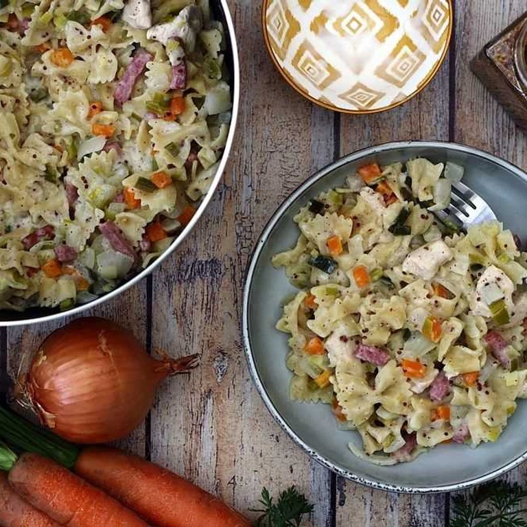 One pot pasta : Légumes d'hiver, poulet, bacon