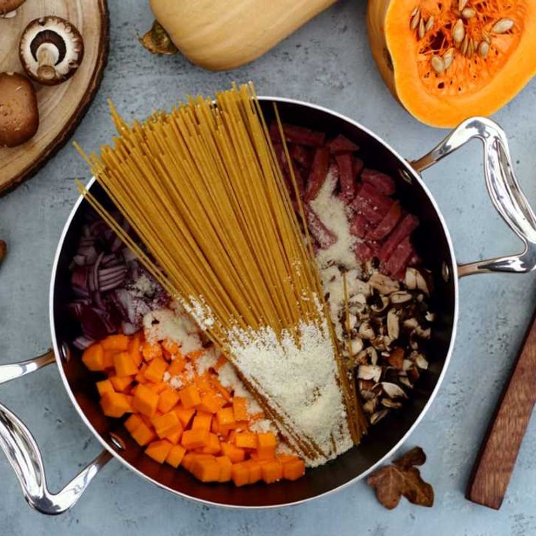 One pot pasta d'automne : Butternut, champignons, bacon (Cookeo)