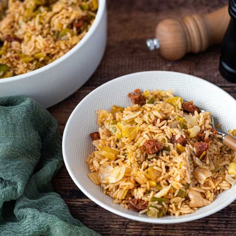 One pot riz : Poireaux et chorizo (Riz Pilaf)