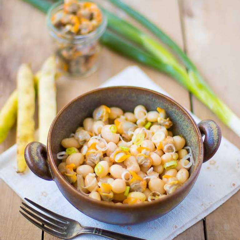 Salade de haricots blancs aux coques