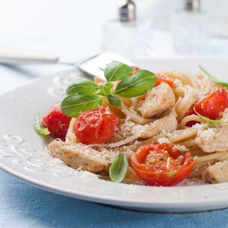 Spaghettis courts au poulet