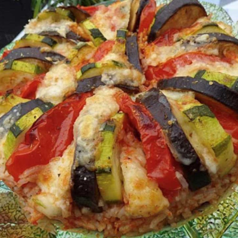 Tian de légumes à la mozzarella et riz (Cookeo)