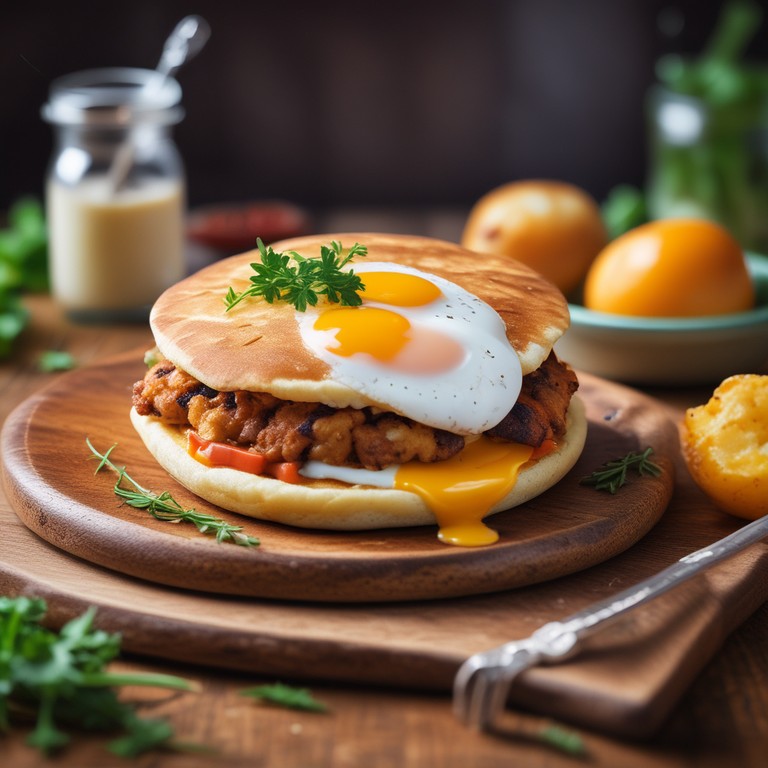 Arepas Rellenas de Arroz, Zanahoria y Huevo