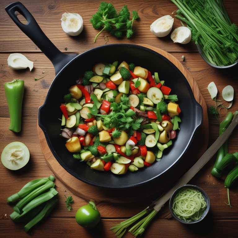 Zucchini-Lauch-Gemüsepfanne