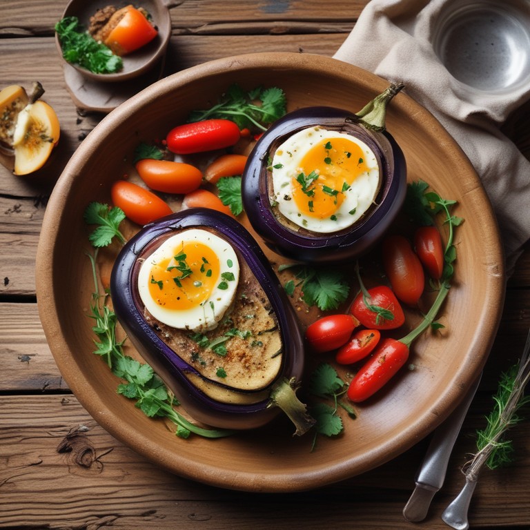 Запеченные баклажаны с чесноком и сыром