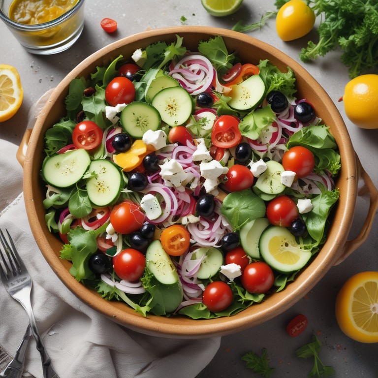 Vibrant Garden Vegetable Salad with Zesty Lemon Dressing