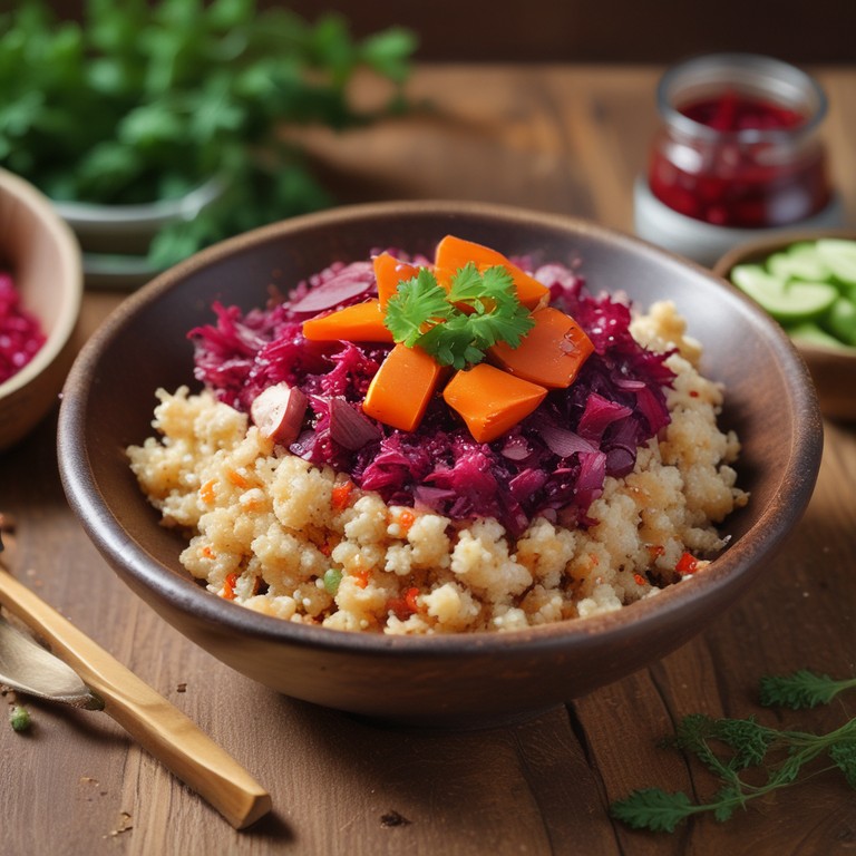 Quinoa Bowl with Pickled Beets, Chicken, and Carrots