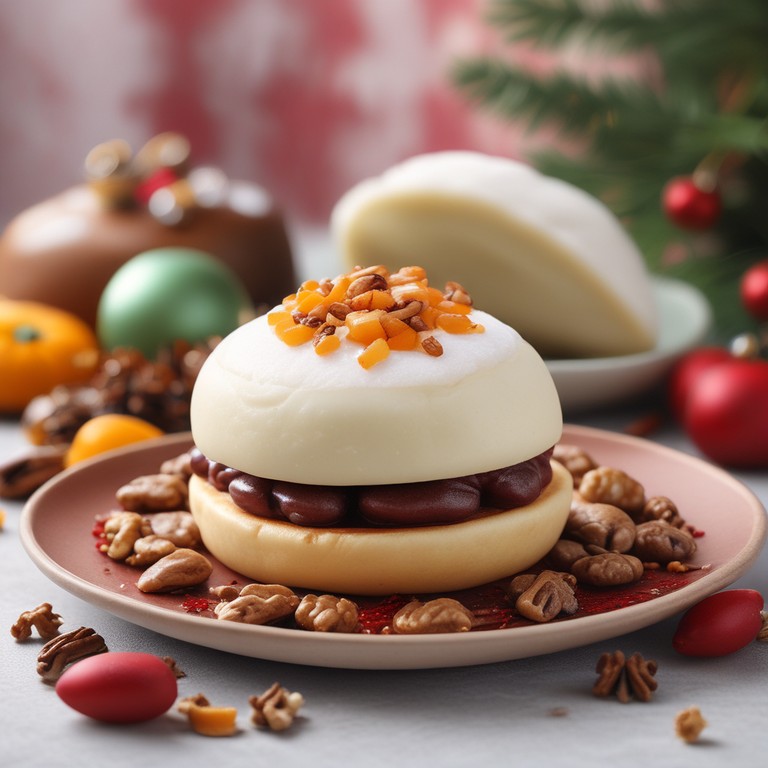 Festive Christmas Bao Buns with Sweet Red Bean Filling