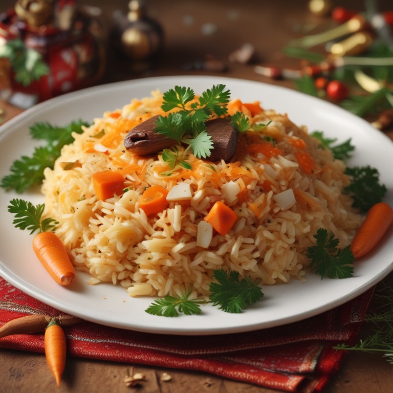 Festive Christmas Plov with Tender Meat and Fragrant Spices