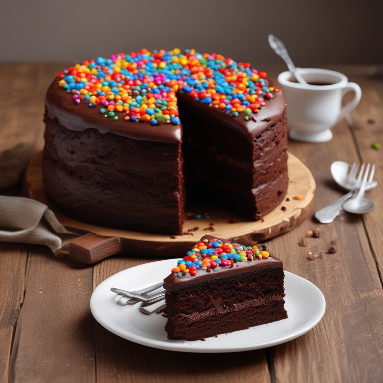 Bolo de Chocolate Cremoso com Granulado