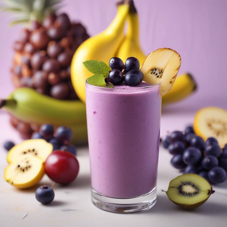 Smoothie Tropical de Banana e Uva