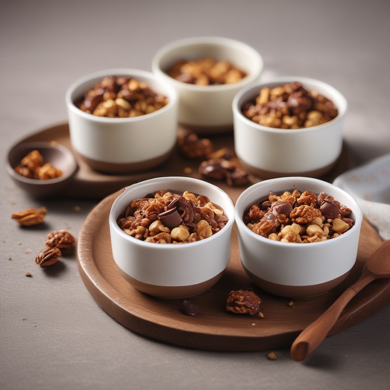 Crème au chocolat, lait de coco et granola croustillant au Thermomix