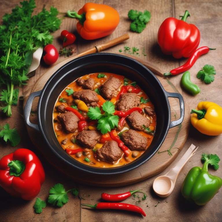 Paprika-Hackfleisch-Pfanne mit Sahne