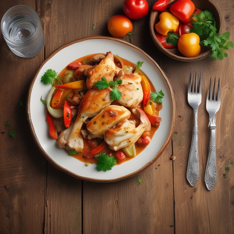 Hähnchen in Paprika-Sahne-Sauce