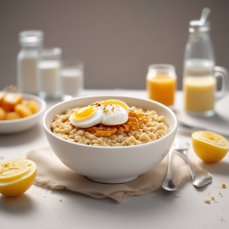 Creamy Oatmeal with Eggs and Cerelac