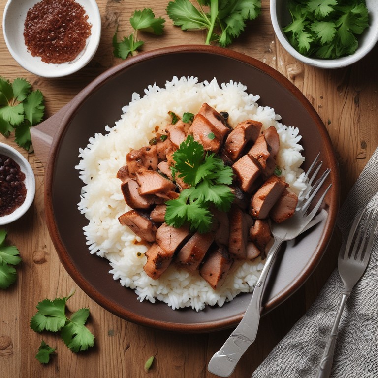 Pernil Bovino com Arroz e Feijão à Moda Brasileira