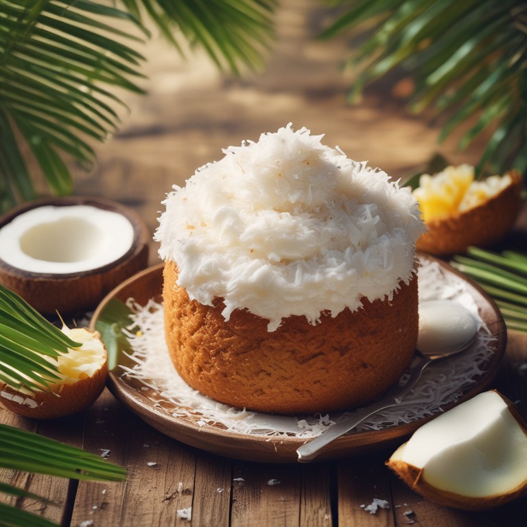 Coconut Mug Cake with Creamy Coconut Topping