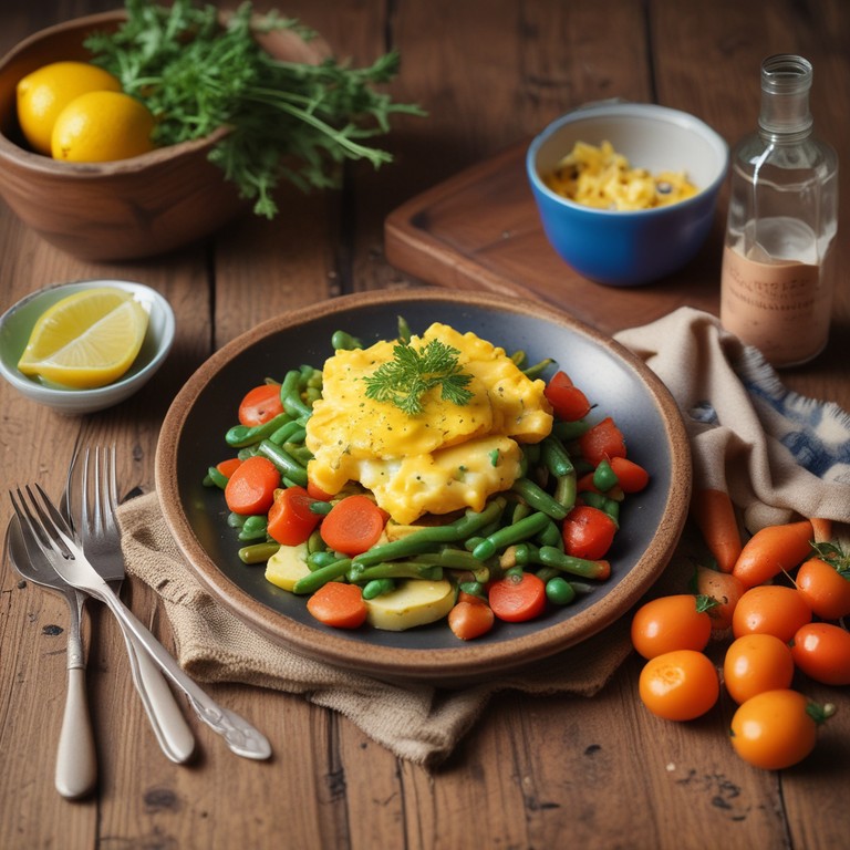 Revuelto de Huevos con Verduras y Limón
