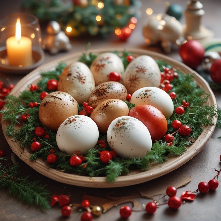 Festive Christmas Eggs with Herb Cream