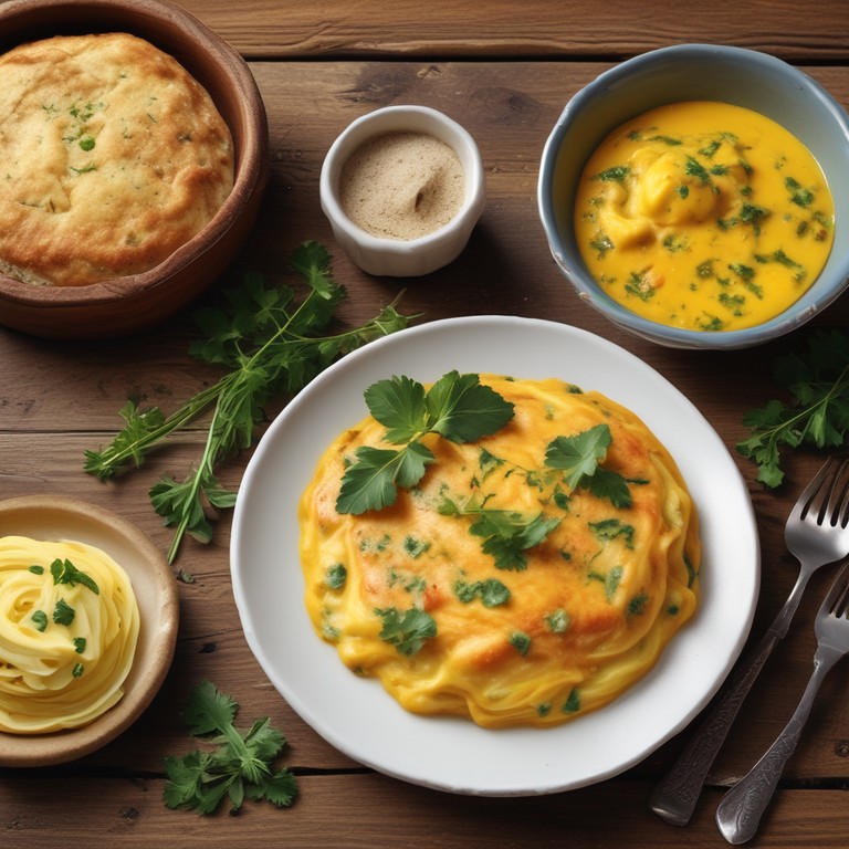 Omelete de Queijo com Alho e Curry