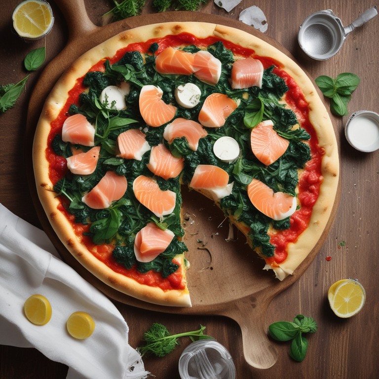Pizza au Saumon et à l'Épinard