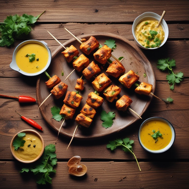 Paneer Tikka with Spiced Curd Dip