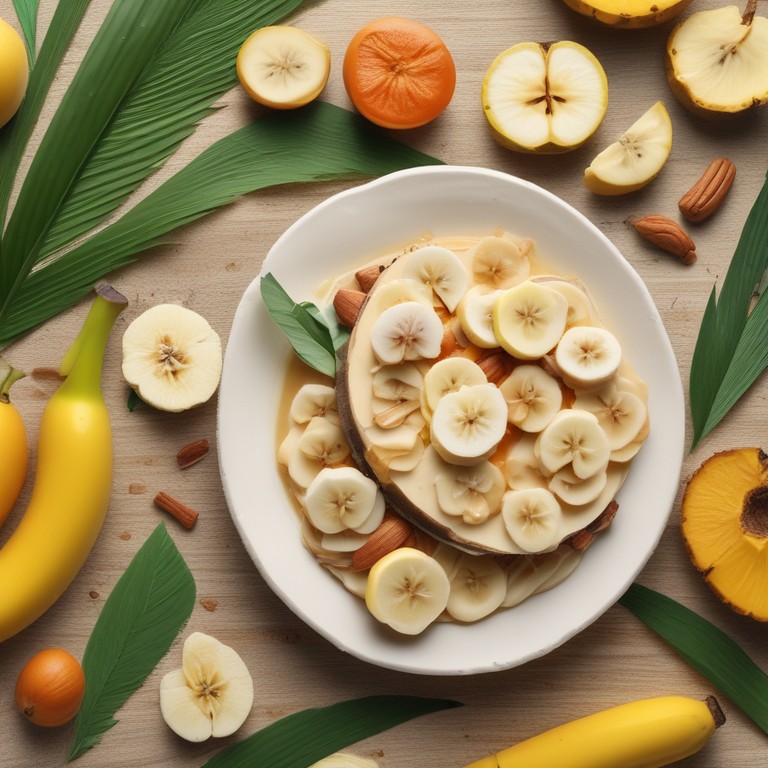 Sobremesa Tropical de Banana, Laranja e Maçã com Creme de Leite