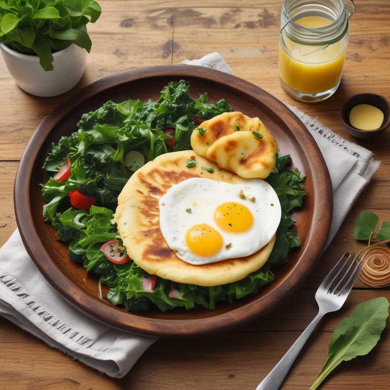 Cena de Arepas Rellenas de Espinacas y Huevos