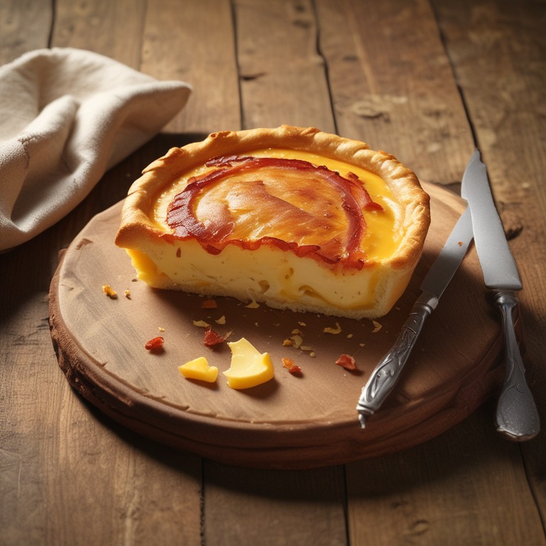 Torta de Queijo e Presunto com Bacon
