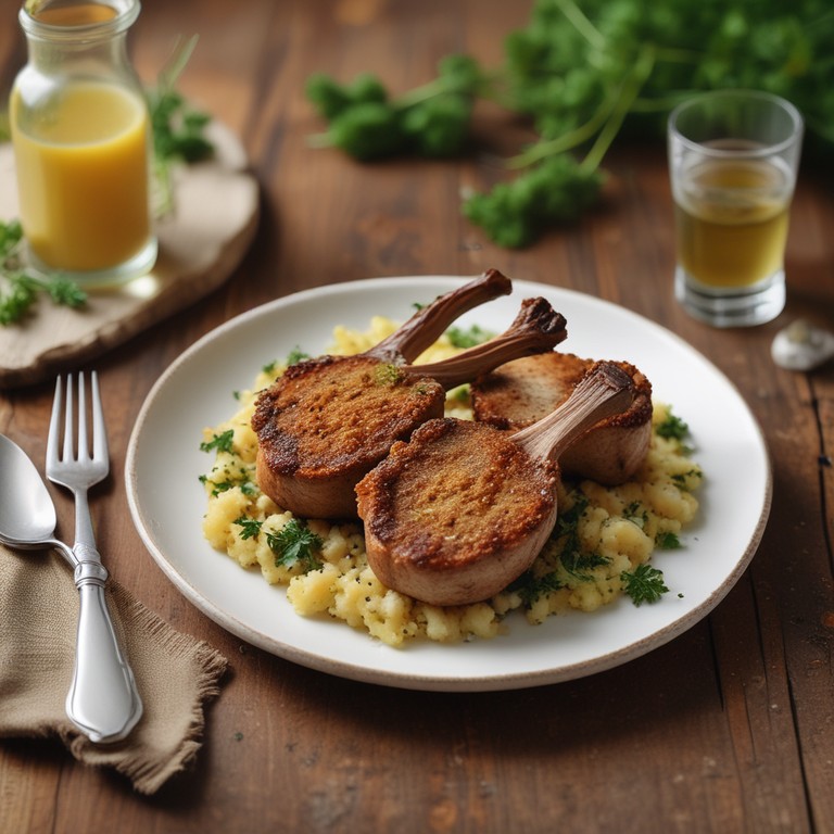 Herb-Crusted Lamb Chops with Garlic Mashed Potatoes