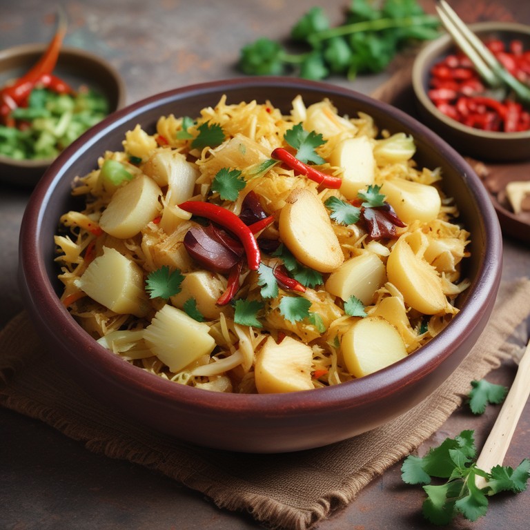 Spicy Indian Cabbage and Potato Stir-Fry