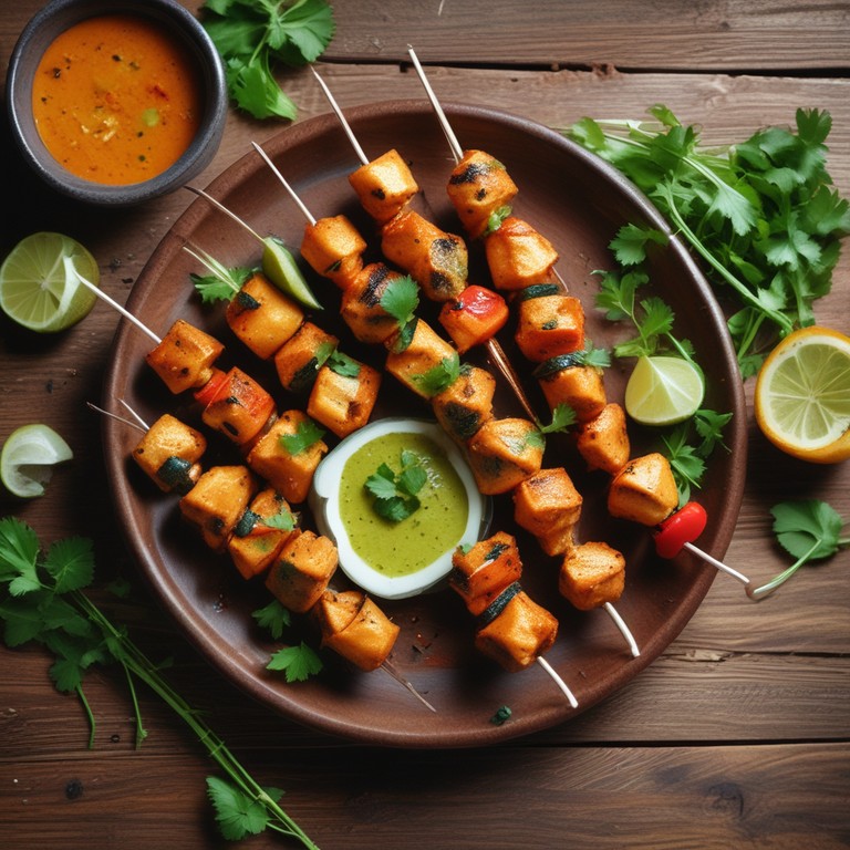 Spicy Paneer Tikka Skewers
