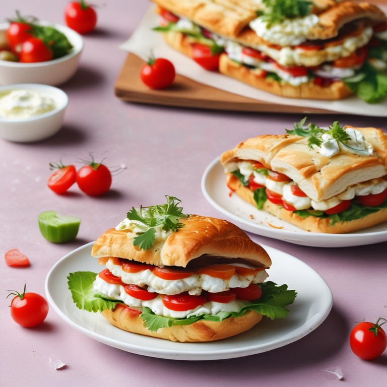 Mediterraner Blätterteig-Salat mit Feta und Mozzarella