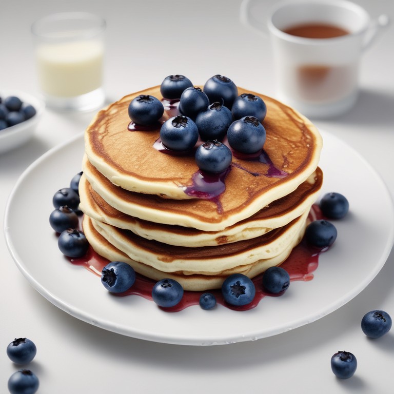 Blaubeer-Pfannkuchen mit braunem Zucker