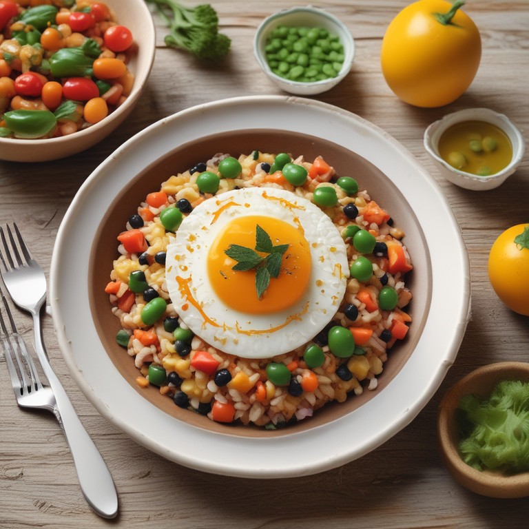 Arroz con Lentejas, Guisantes, Choclo y Huevo