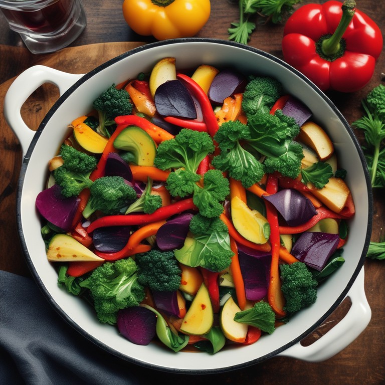 Vibrant Vegetable Medley with Rainbow Swiss Chard