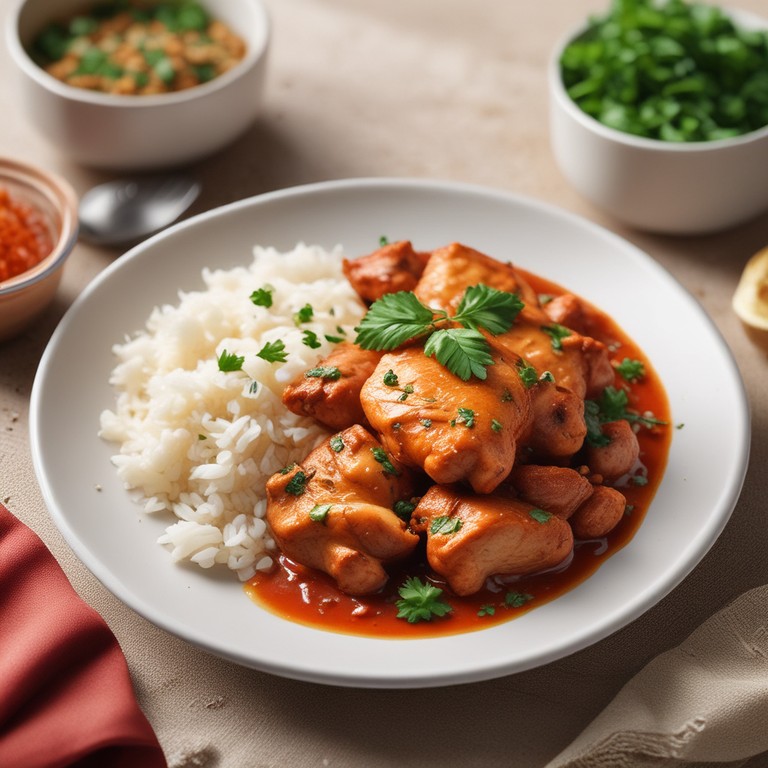 Frango ao Molho de Tomate com Farinha