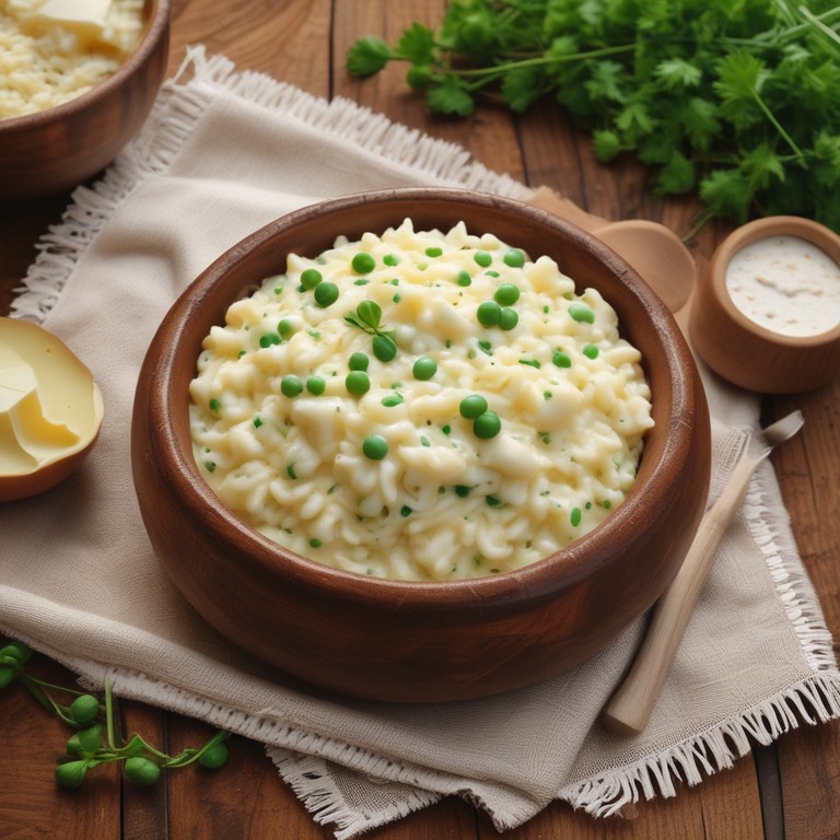 Risoto Cremoso de Arroz Cozido com Provolone e Mussarela