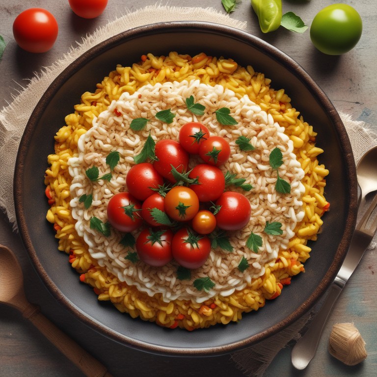 Arroz Colorido com Ovo e Coentro