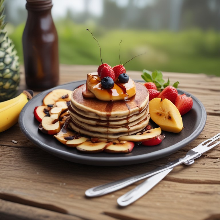 Postre Gourmet a la Parrilla de Carbón y Leña con Frutas y Dulce de Leche