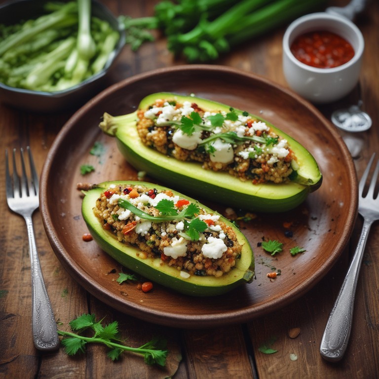 Gevulde Courgette met Quinoa en Feta