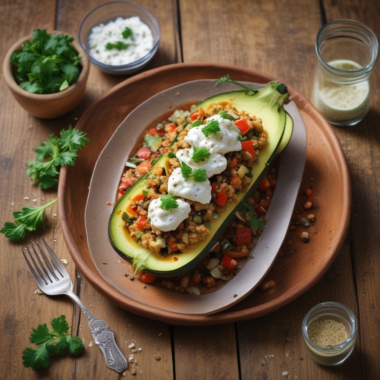 Gevulde Courgette met Quinoa en Feta