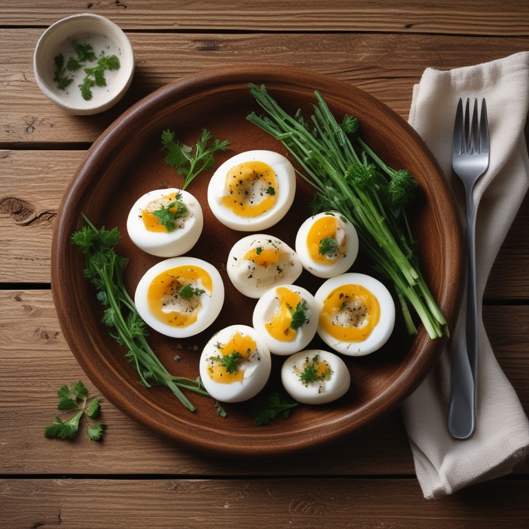 Ovos Recheados com Cream Cheese e Ervas