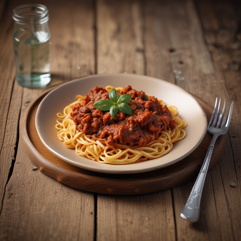 Spaghetti Bolognese mit herzhaftem Rindfleisch und frischen Kräutern