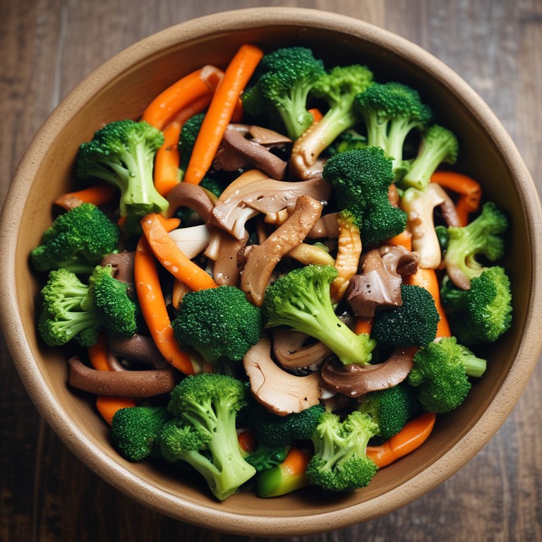 Savory Carrot, Broccoli, and Mushroom Stir-Fry