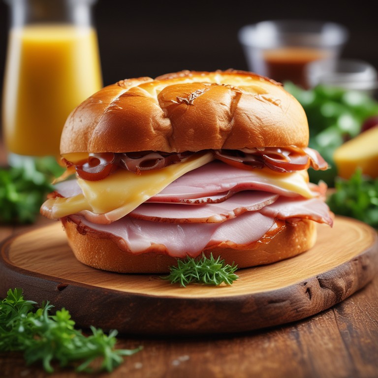 Sándwich de Jamón y Queso con Cebolla Caramelizada