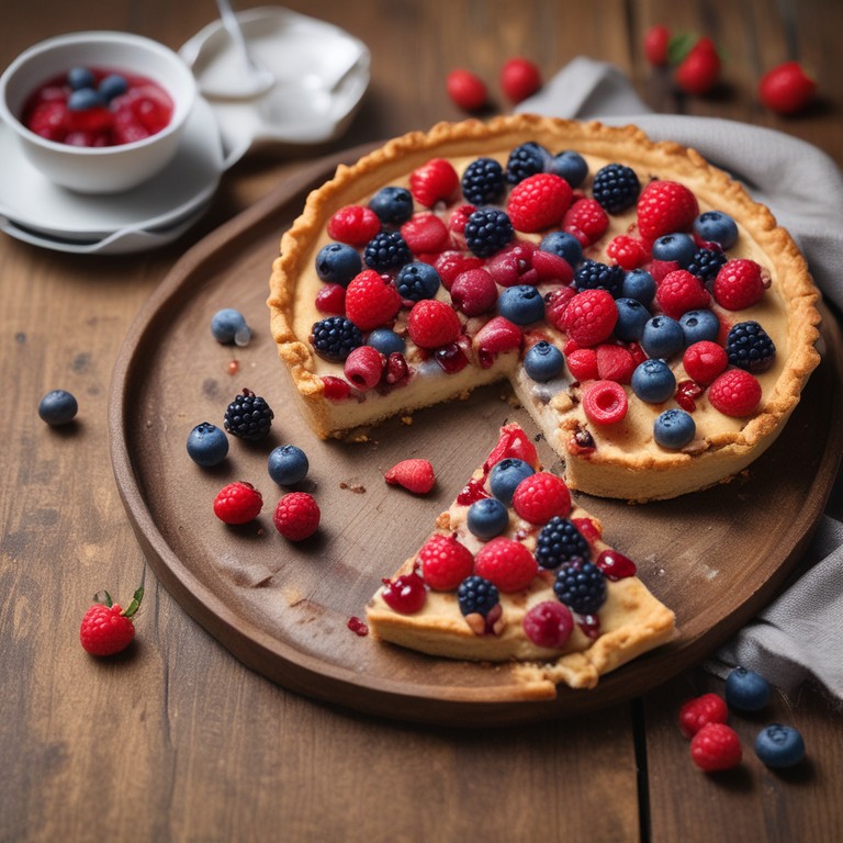 Tarta de Almendras con Frutos Rojos Congelados