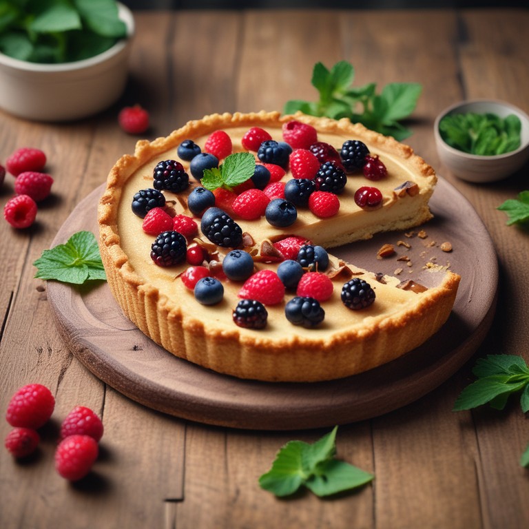 Tarta de Almendras con Frutos Rojos Congelados
