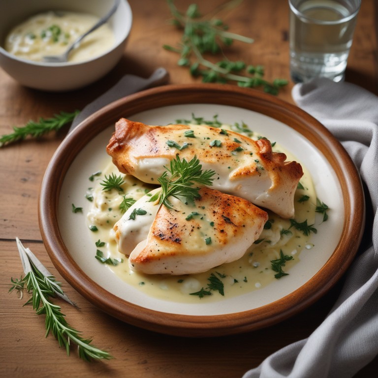 Creamy Tarragon Chicken with Veal Stock Sauce