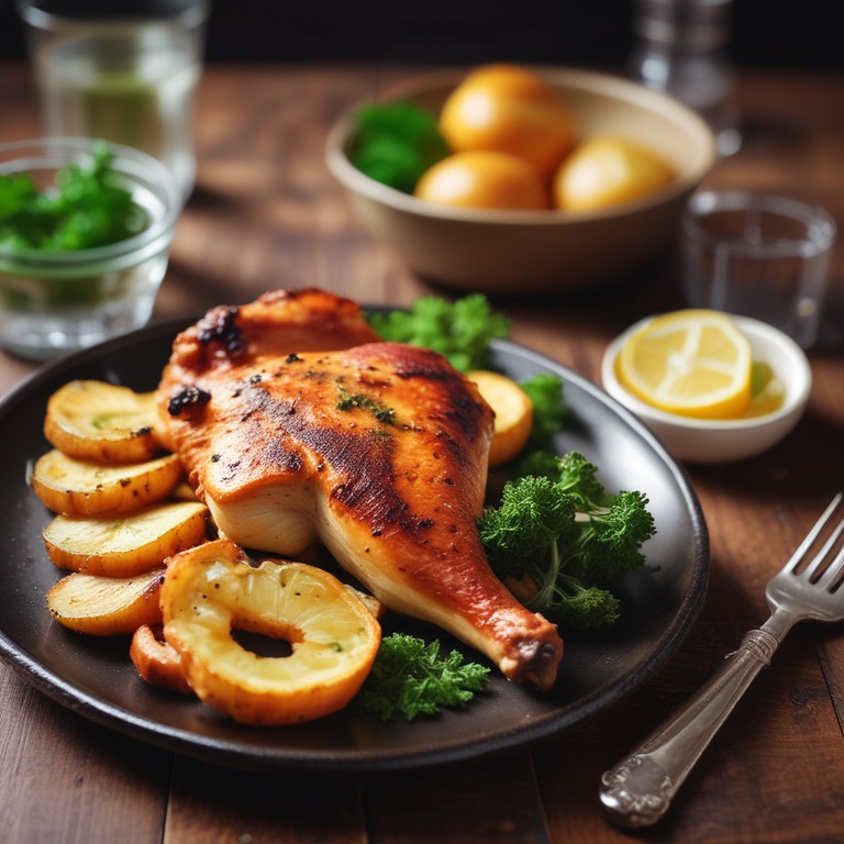 Куриные бедрышки с картофельным гарниром